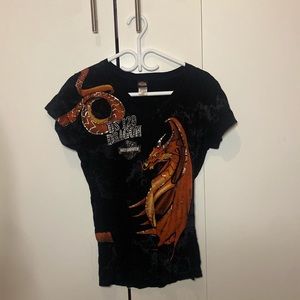 Harley-Davidson silver rhinestones dragon top🎀